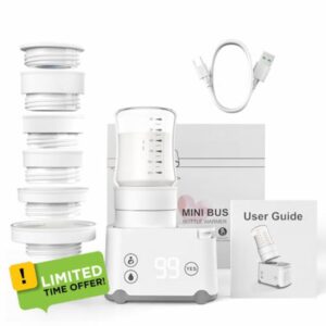 Portable Bottle Warmer Travel Bottle Warmer for Breastmilk with 6 Adapters Leak-Proof Baby Bottle Warme