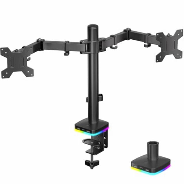 Afaloona RGB Dual Monitor Stand with USB Hub