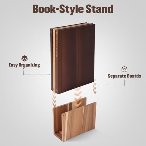 Book Shaped Cutting Board for Kitchen Prep & Decorative Display