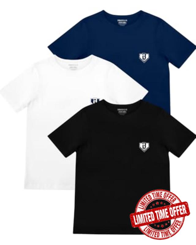 Baseball Lifestyle 101 Baseline Youth T-Shirt Bundle for Boys Sizes Youth S-XL