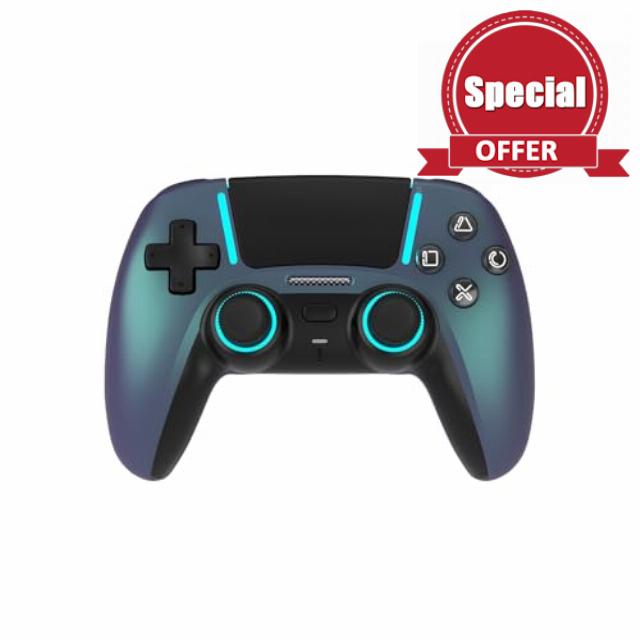 ASRVA Chrome Blue Wireless Pro Controller for PS5