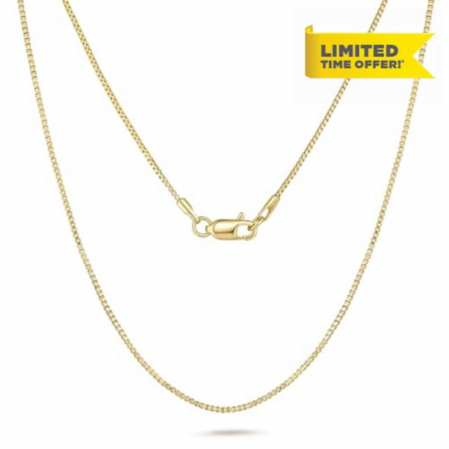 14K Gold Necklaces for Women Gold Box Chain Necklace for Women Gold Necklace for Womens Classic and Effortlessly Cool Box Chain Necklace Chains for Womens 14/16/18/20/22/24/26 i