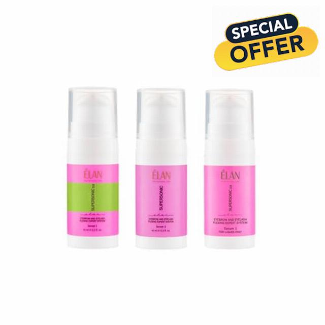 Lash Lift & Brow Lamination Kit SUPESONIC 2.0 by ÉLAN – Professional 3-Step System with Serum 1 Clear