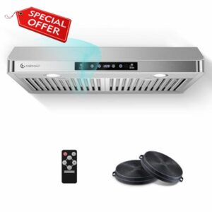 AMZCHEF 30" Under-Cabinet Range Hood - 1050 CFM Dual-Fan System