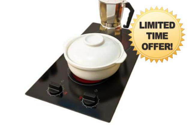 12inch Electric Cooktop 2 Burner Electric Stop