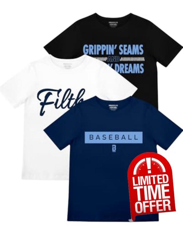 Baseball Lifestyle 101 Filthy Youth T-Shirt Bundle for Boys Sizes Youth S-XL