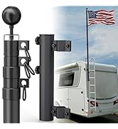 SCWN 9 Gauge 25FT Heavy Duty Flag Pole for Outside House, 3mm Thick Aluminum Flag Pole Kit with S...
