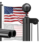 SCWN Heavy Duty 20FT Telescoping Flag Pole,Extra Thick Outside House In Ground with 3x5 American ...