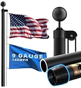 SCWN Heavy Duty Flag Pole for Outside House, 25FT 13 Gauge Extra Thick Aluminum Flagpole Kit with...