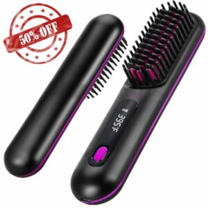 NUMOYA Go Brush Pro Portable Cordless Hair Straightener Brushs for Travel