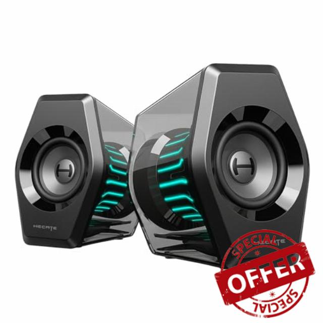 Edifier G2000 Pro 64W Desktop 2.0 Computer Gaming Speakers for PC Laptop Mac Woofer Bluetooth USB 3.5mm AUX Inputs RGB Lights Multimedia Speakers Black (Renewed)