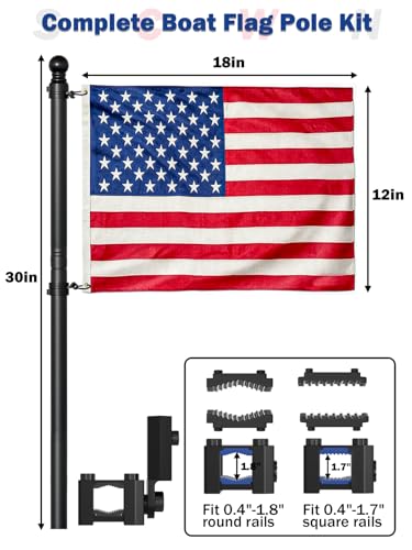No Drill Holder with Embroidered Flags for Boat