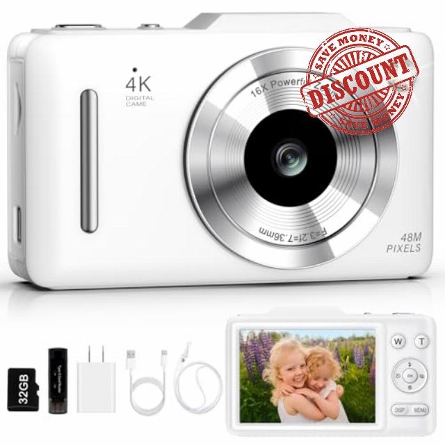 Digital Camera 4K Autofocus Vlogging Camera for Photography with 16X Zoom Anti Shake