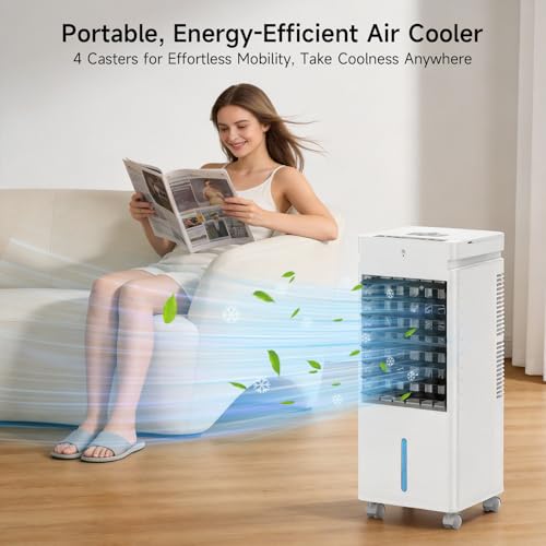 Evaporative Air Cooler for Bedroom Indoor Room (white)