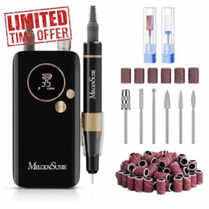 MelodySusie Advanced Clip-On High-Efficiency Rechargeable Nail Drill with Lightweight Handpiece