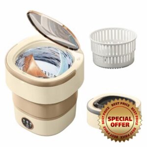 Portable Washing Machine 20L —Small Foldable Washer with Spin Basket