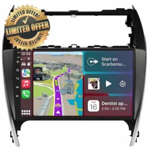 Car Radio for Toyota Camry 2012-2014: 8-Core 4GB+64GB Android 15 Stereo Replacement with Wireless CarPlay Android Auto - 10.2 inch Touchscreen Head Unit with GPS Bluetooth WiFi