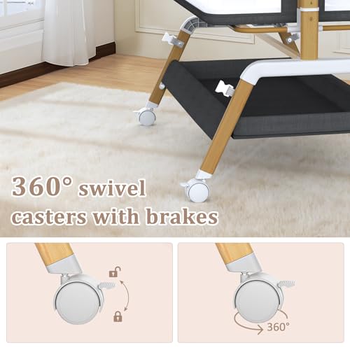Portable Baby Crib(Dark Gray)