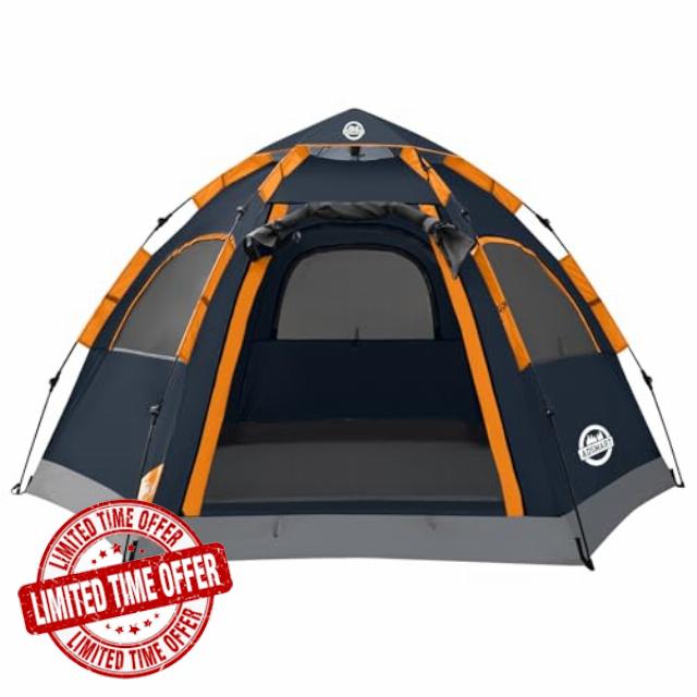 ADSMART Instant Tents for Camping 2/3/4/5 Person Tent Waterproof Easy Setup Sets Up Backpacking Tents with Carry Bag for Outdoor Hiking