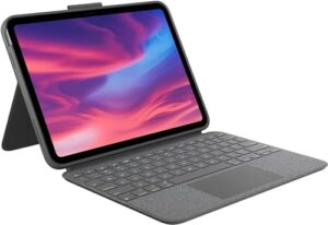 Logitech - Combo Touch Keyboard and Trackpad Case for Apple iPad - Latest Model A16 chip for iPad 10th Gen with Detachable Keyboard - Oxford Gray