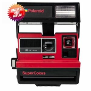 Polaroid Supercolor Red Instant Film Camera – Vintage Polaroid 600 Camera – Bright Red Design – Uses Polaroid 600 Film – Refurbished & Tested (Renewed)