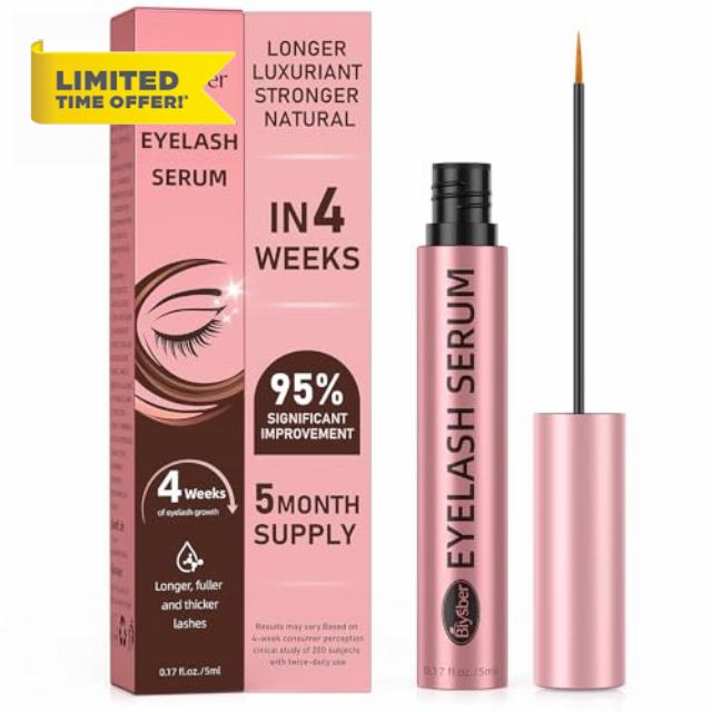 Lash Serum for Eyelash Growth: Premium Eyelash Growth Serum with Advanced Formula to Boost Longer Fuller and Thicker Lashes and Eyebrows - Gentle & Vegan for Sensitive Eyes (5 mL)