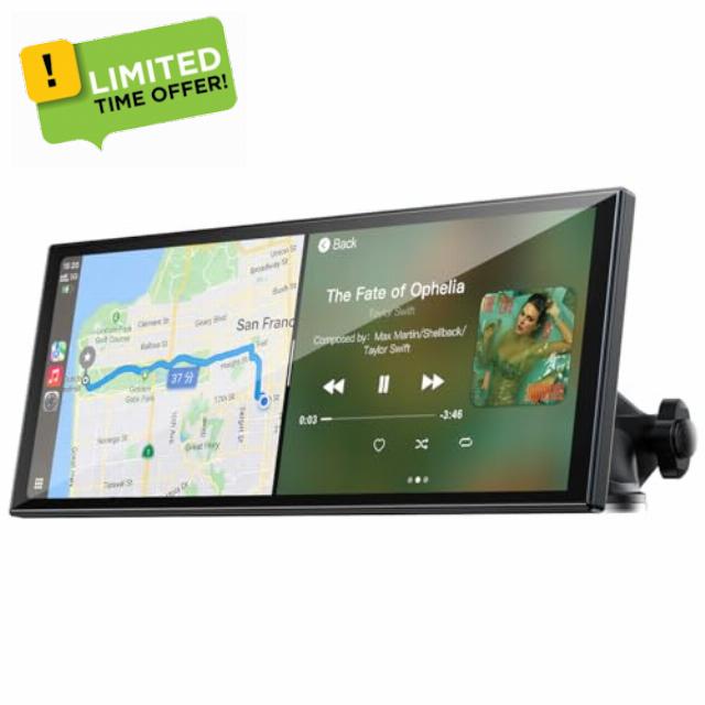 LAMTTO 9.26" Wireless CarPlay Screen for Car - Apple CarPlay & Android Auto Touchscreen