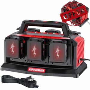 Fast Charger for Milwaukee M18 Battery: 6-Port Multi Simultaneous Rapid Charger Station Compatible with Milwaukee 18V Batteries