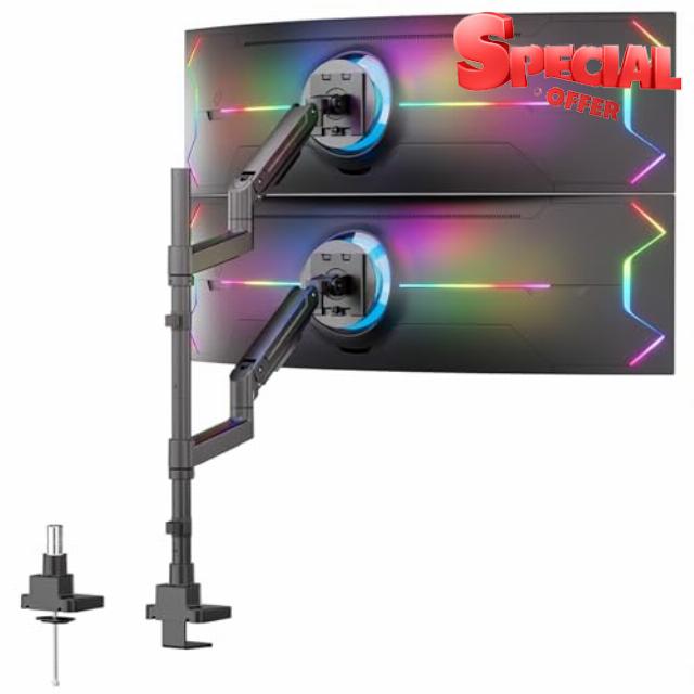 Mount-It! Dual Ultrawide Monitor Desk Mount for 17–49” Screens