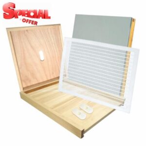 1 Set 10 Frame Langstroth Beehive Parts Kit Natural Wood for Beekeeping