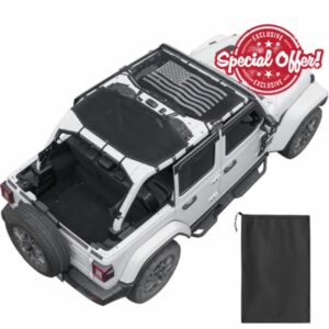 JOYTUTUS Mesh Sun Shade Top for Wrangler JL 4-Door (2018-2026)