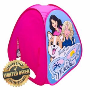 Barbie™ Malibu Pop Up Play Tent for Kids – Triangle Indoor Playhouse with Peek Through Window – Easy Setup