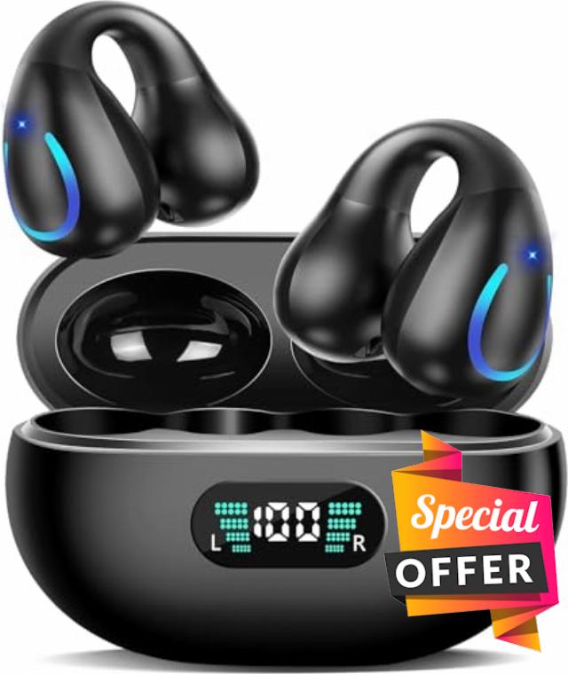 AI Translation Earbuds Real Time 144 Languages Clip On Earbuds Translator Headphones Audifonos Traductores Inglés Español Bluetooth 60H Playtime Headphones for Travel Business Meeting Learning Black 9