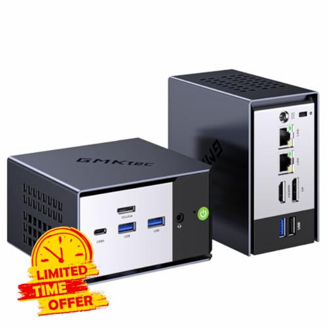 GMKtec K16 Mini PC Gaming Desktop Computer AMD Ryzen 7 7735HS (Turbo 4.75Ghz) 32GB 6400MT/s 1TB NVMe SSD