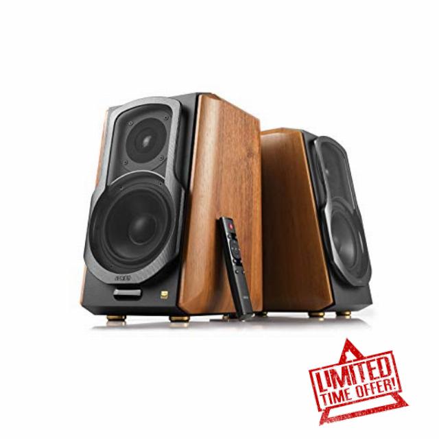 Edifier S1000MKII Audiophile Active Bookshelf 2.0 Speakers - 120w Speakers Bluetooth 5.0 with aptX HD - Optical Input - S1000MK2 Powered Near-Field Monitor Speaker with Class D Amp (Renewed)
