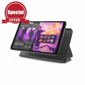 Lenovo Tab One - Lightweight Tablet - up to 12.5 Hours of YouTube Streaming - 8.7" HD Display - 4 GB Memory - 64 GB Storage - MediaTek Helio G85 - Includes Folio Case