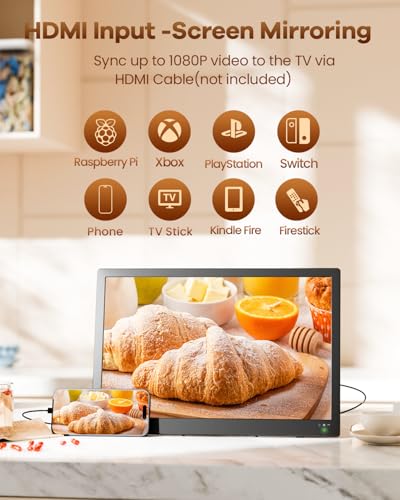 7000mAH Built-in Powered TV with USB/HDMI/AV Input