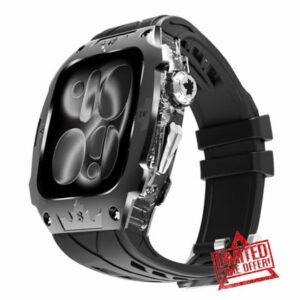 Luxury Metal Case for Apple Watch 11 10 46mm Band with Cover Heavy Duty Rugged Case Silicon Strap for men iWatch 11 10 46mm Full Protective Cove