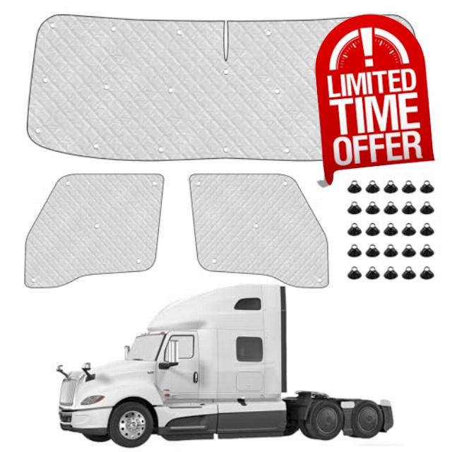 3-Piece Van Window Covers Sun Shade Compatible with International LT