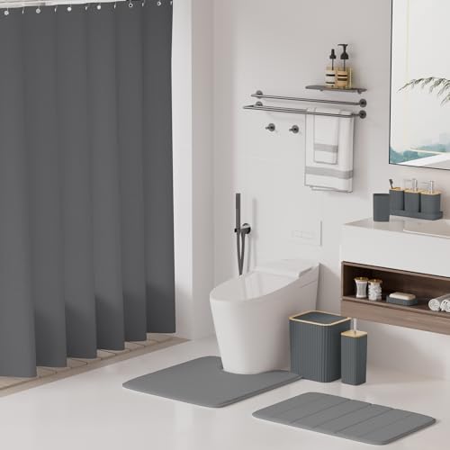 Grey Shower Curtain Set
