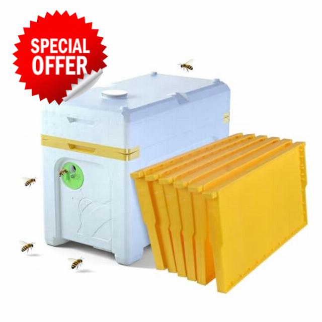 6-Frame Langstroth Beehive kit with 6pcs Plastic Beehive Frames| All-in-one Queen Mating Nuc Box