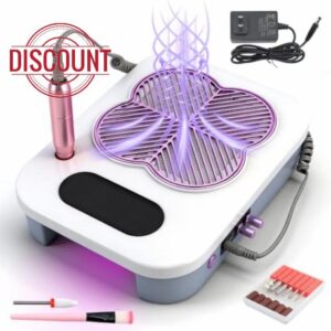 3 in 1 Nail Dust Collector with Drill Lamp Professional