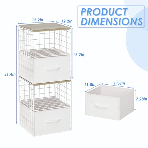 White Fabric Closet Drawer Organizer