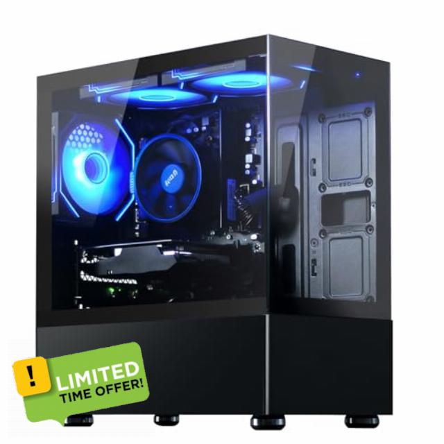 Prebuilt Desktop Gaming PC | Ryzen 5 6Cores 3.6G Up to 4.1G | 16G DDR4 RAM | 512G SSD | RX560 4G Graphics Card | WiFi 6 | Game Computer Tower Black