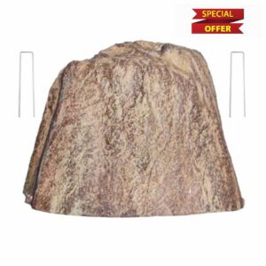 Weighted Faux Rock Cover – Imitates Natural Rock Texture – Yellow Outdoor Decorative Stone – for Concealing Unsightly Areas in Yard or as a Landscape Accent – Size 18.5 x 12.2 x 13.5 i