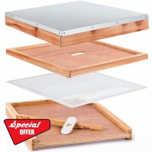 6 Pcs Beehive Parts Kit for 10 Frame Bee Hive