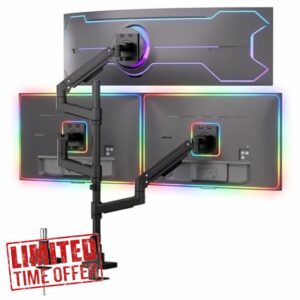 Mount-It! Heavy-Duty 2+1 Triple Monitor Mount