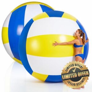 Foilswirl 2 Pcs 70 Inch Giant Inflatable Beach Volleyball Inflatable Pool Balls Large Beach Balls PVC Jumbo Sports Game for Summer Outdoor Activity Party Favors Decorations