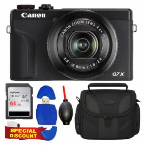 Canon PowerShot G7 X Mark III Digital Camera (Black) Bundle with 64GB Memory Card