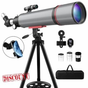 WOZEL Telescope for Adults & Kids - 90mm Aperture 600mm Refractor Portable Beginners Telescope High Powered